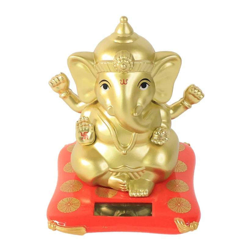 Large Lord Ganesha Idol – Decorative Religious Statue with Solar-Powered Base