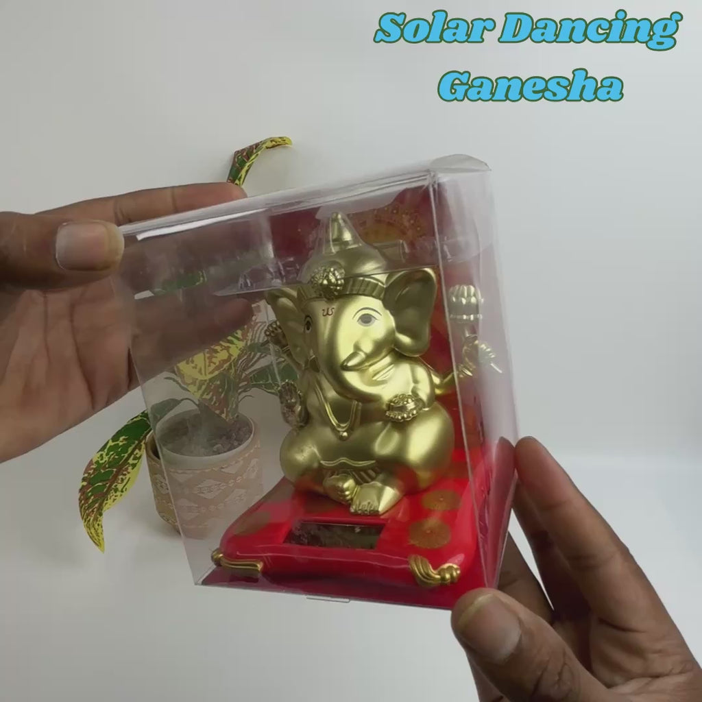 Large Lord Ganesha Idol – Decorative Religious Statue with Solar-Powered Base